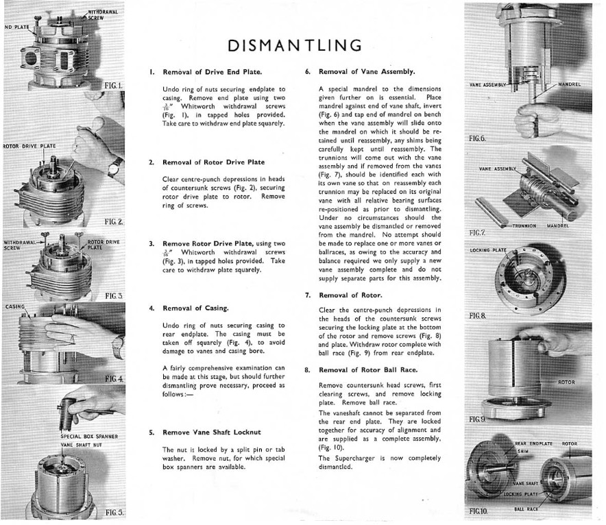 Shorrock Supercharger Instructions for Dismantling and Reassembling