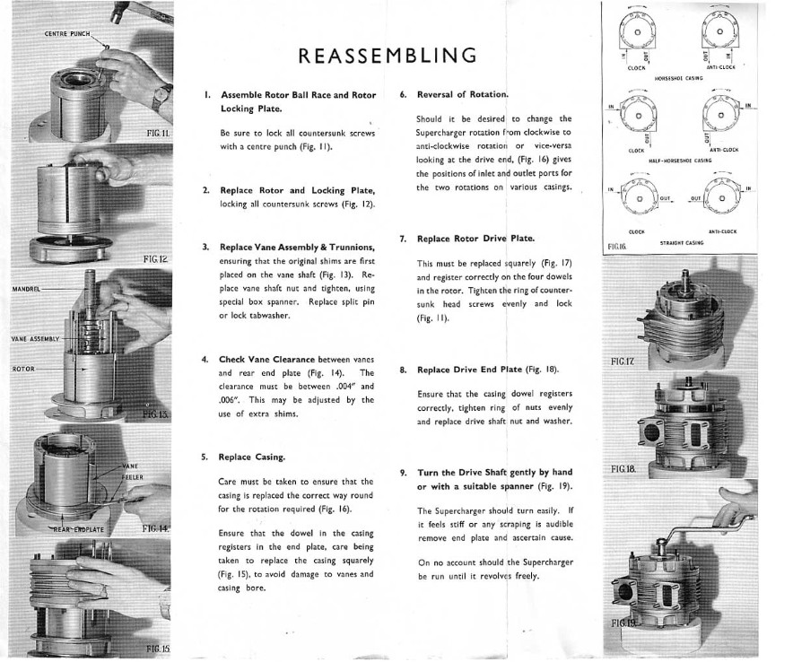 Shorrock Supercharger Instructions for Dismantling and Reassembling