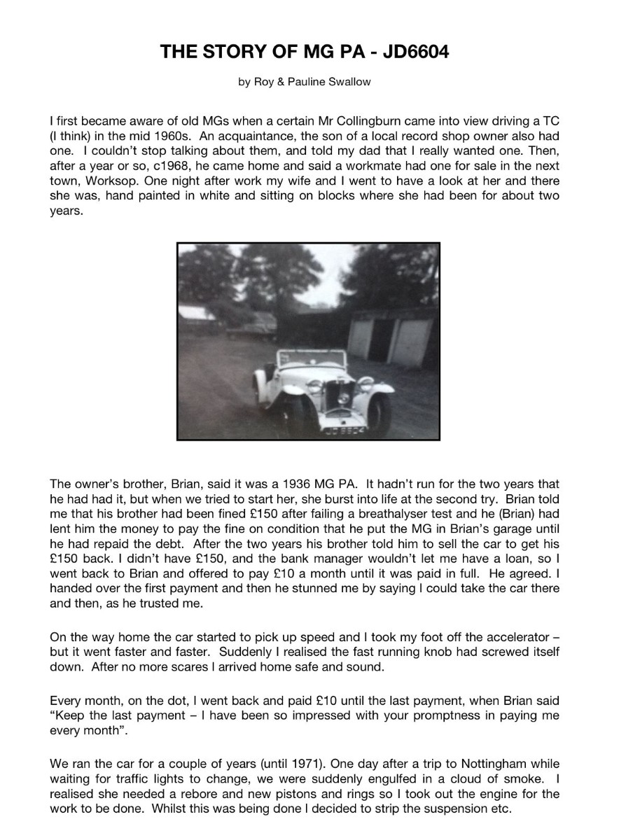 The Story of MG PA - JD6604